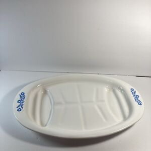 Corning Ware Blue Cornflower Roaster Meat Turkey Platter Serving Tray P-19